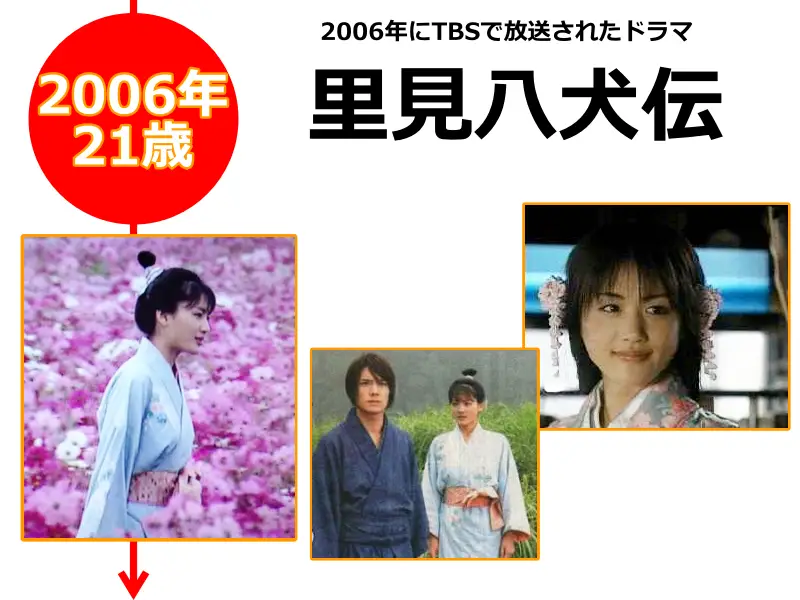 綾瀬はるかさんが2006年（21歳のとき）に出演したドラマ「里見八犬伝」