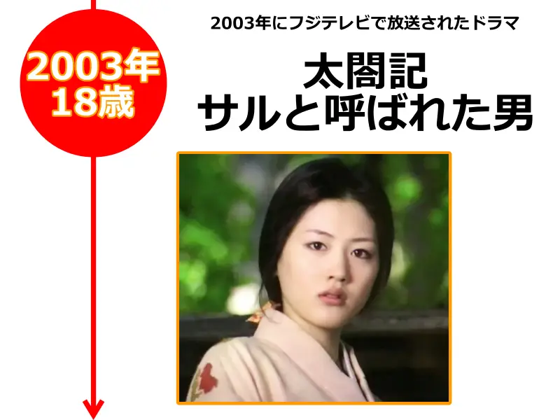 綾瀬はるかさんが2003年（18歳のとき）に出演したドラマ「 太閤記 サルと呼ばれた男」