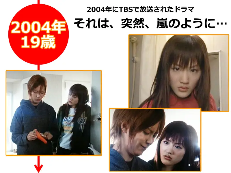 綾瀬はるかさんが2004年（19歳のとき）に出演したドラマ「 それは、突然、嵐のように…」