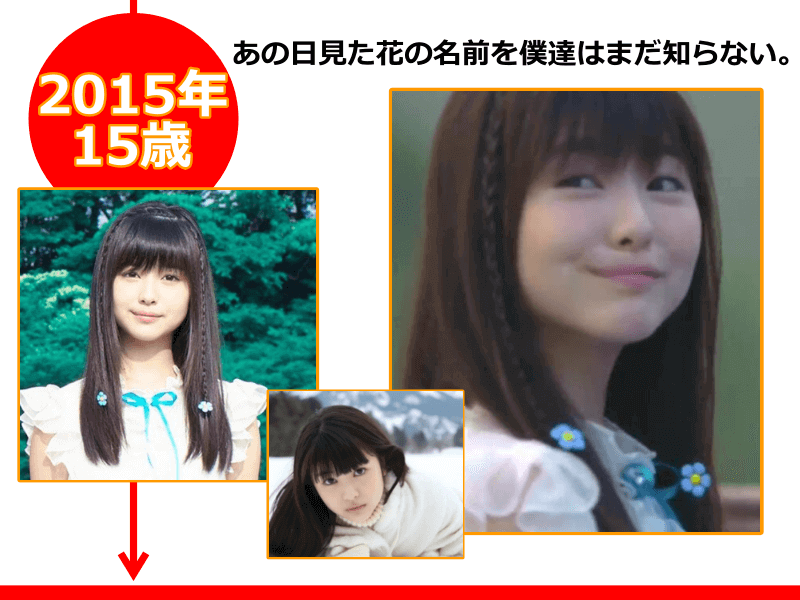 浜辺美波子役時代出演ドラマ2015年(15歳)あの日見た花の名前を僕達はまだ知らない。